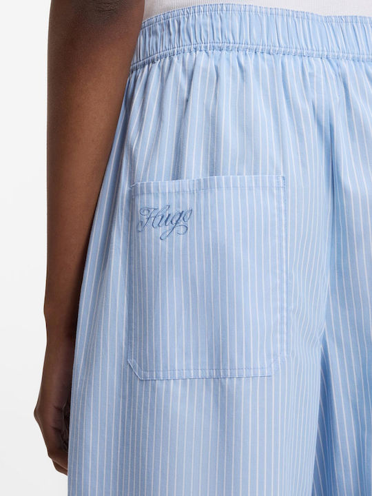 Γυναικείο Υφασμάτινο Παντελόνι White/blue
