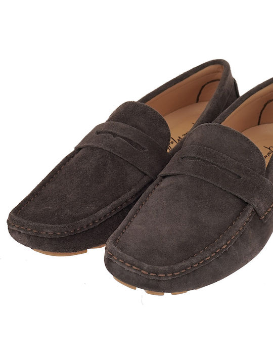 Suede Ανδρικά Loafers σε Καφέ Χρώμα