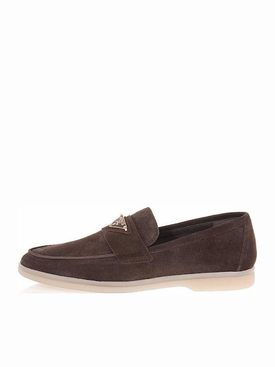 Leather Women's Loafers in Brown Colour