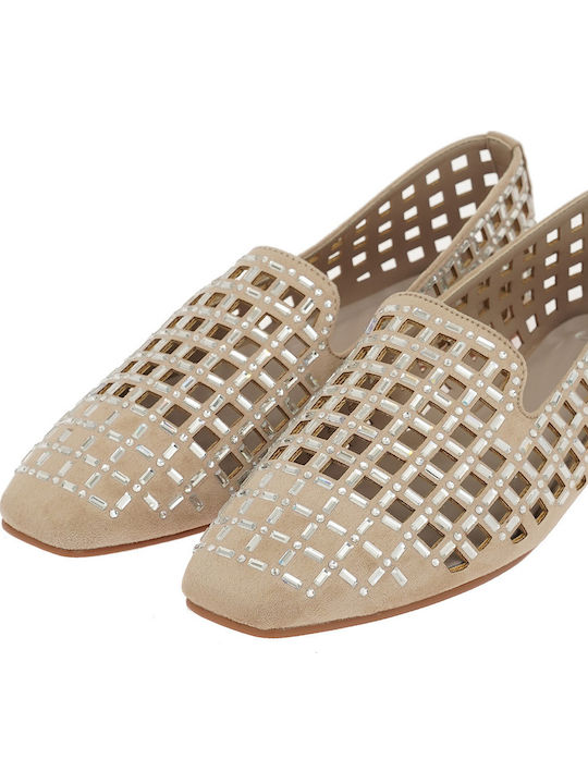 Women's Moccasins in Beige Colour