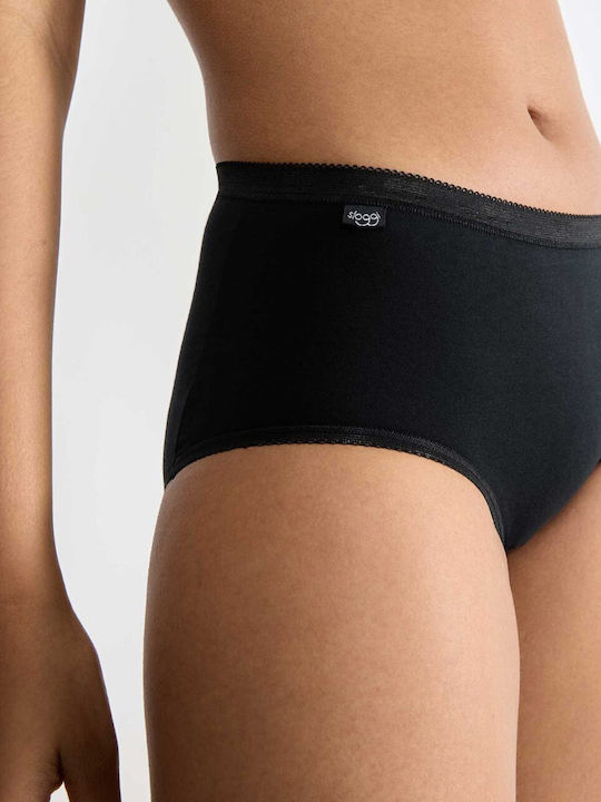 Basic+ Midi C3p Baumwoll Damen-Slips 3er Pack Hellblau Kombination
