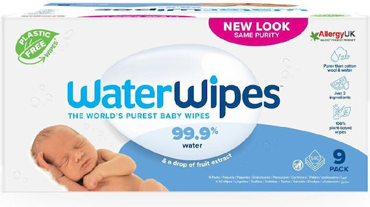 WaterWipes Бебешки Кърпички с 99.9% Вода Без Алкохол и Парабени 1080 Броя