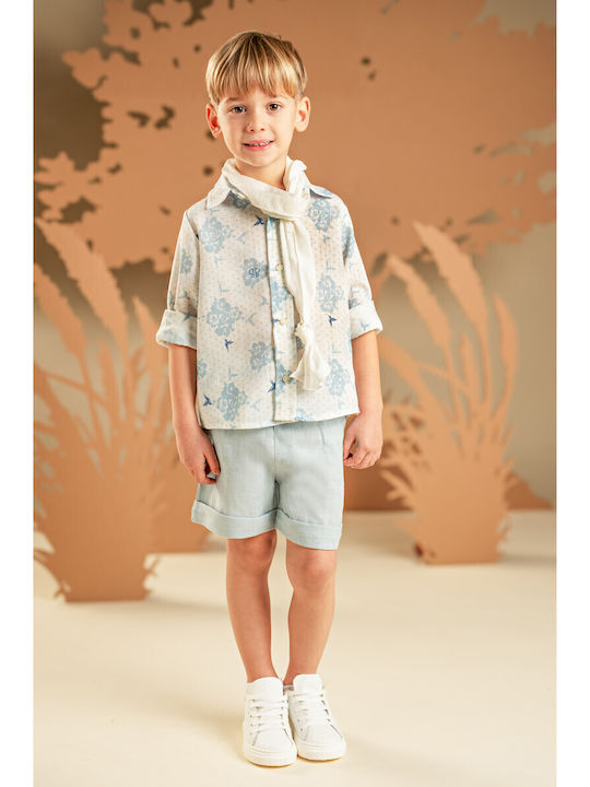 Baby Bloom Boys' Baptism Suit Linen Light Blue 5 Pieces