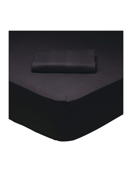 Das Home Sheet Super-Double with Elastic 170x200+35cm. 1015 Black