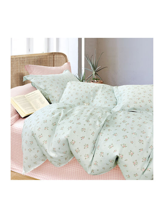 Rythmos Victoria Spirit Bed Sheets Set Super Double 230x260cm Green (4pcs)