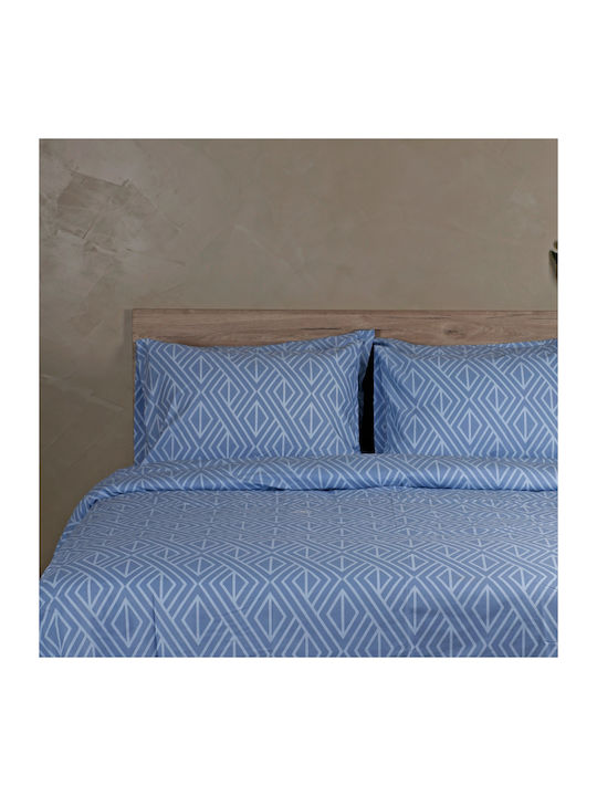 White Fabric Parker Σετ Σεντόνια King Size 260x270εκ. Μπλε (4τμχ)