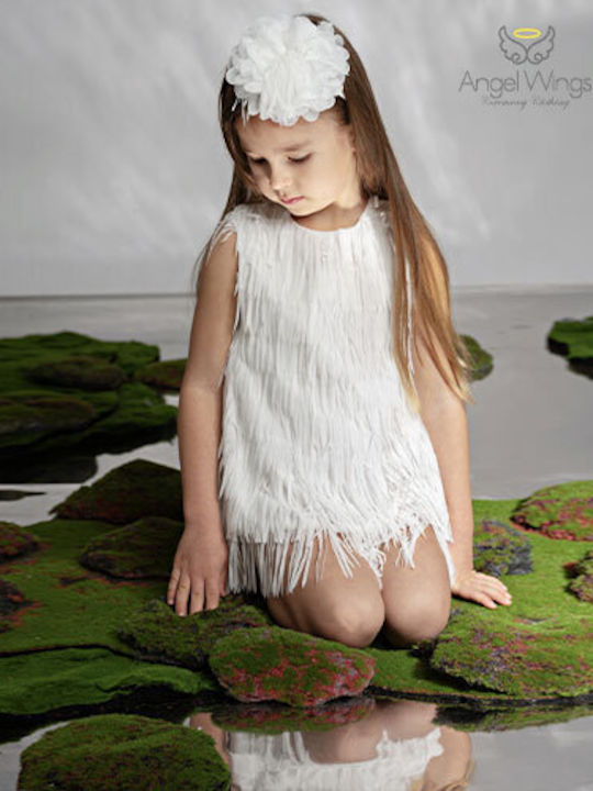 Angel Wings Rochie Albă de Botez