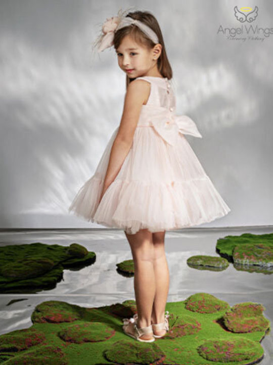 Angel Wings Pink Baptism Dress