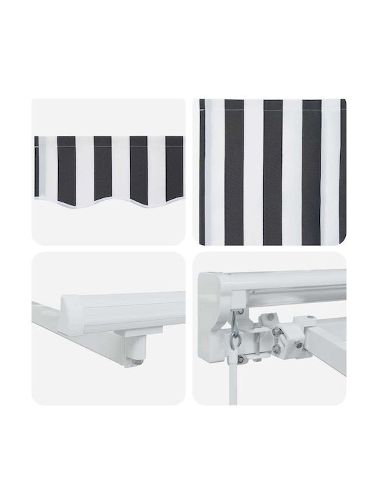 vidaXL Τέντα Βεράντας με Led Γκρι 3x2.5m