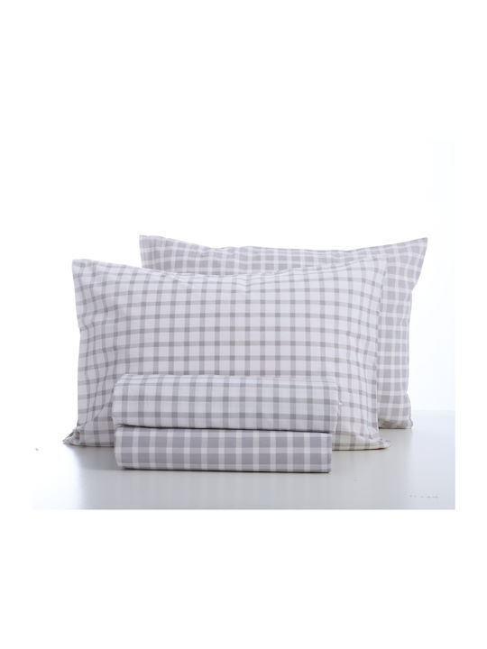 Nef-Nef Homeware Extend Σετ Σεντόνια Υπέρδιπλα 240x260εκ. Grey (4τμχ)