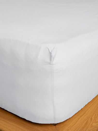 Sunshine Sheet Super-Double with Elastic 160x200+30cm. Cotton Feelings 151 White