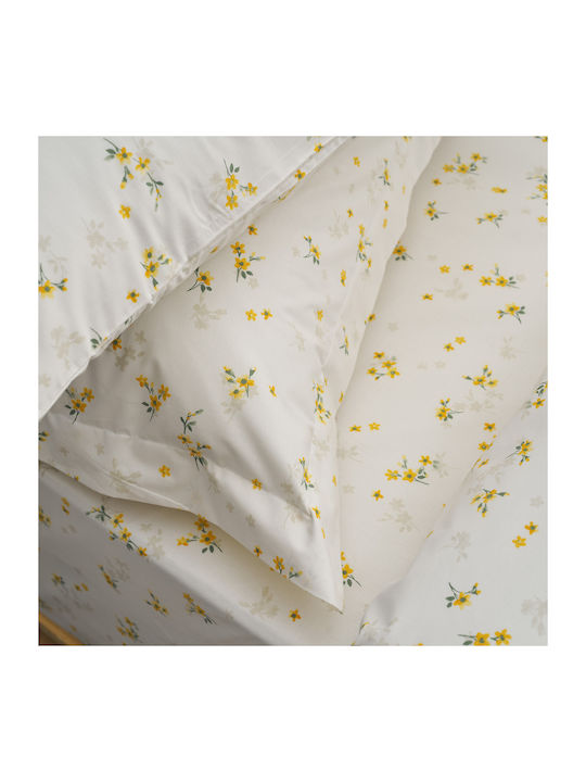 Charalambidis Textiles Ρετρό Σεντόνι Διπλό 200x260εκ. Γαλάζιο