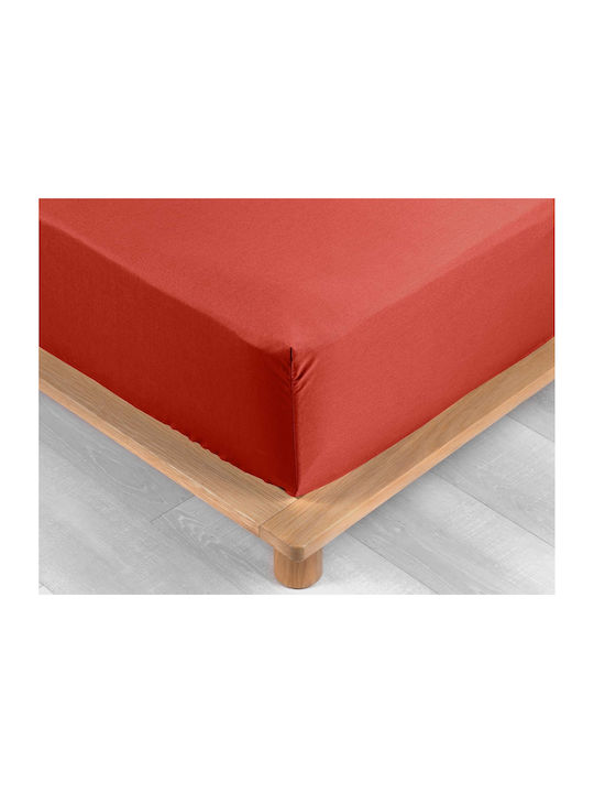 Douceur d'Intérieur Bettlaken für Einzelbett mit Gummiband 90x190cm. Percaline Tomette