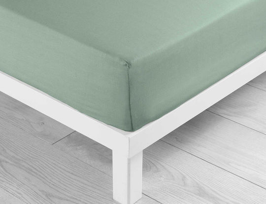 Douceur d'Intérieur Sheet for Single Bed with Elastic 90x190+30cm. Lina Sage