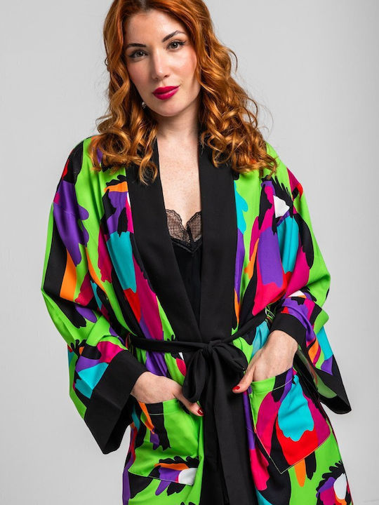 Long Women's Kimono Green