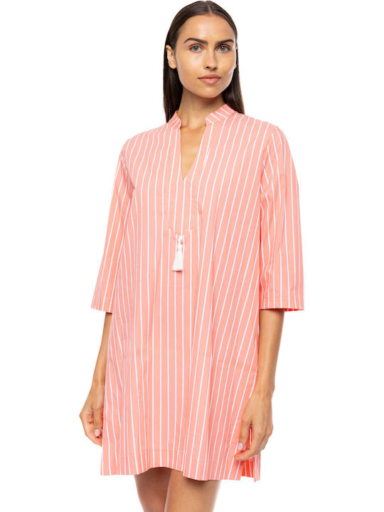 Pink Label Damenkaftan Für Strand Peach Pink