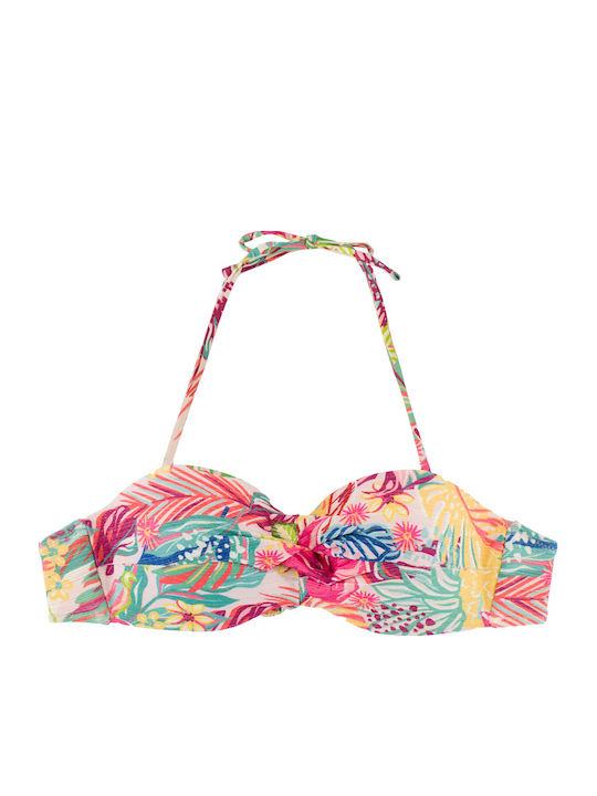 Costum De Baie Bikini Push-up Cu Burete Lurex Glam Bej-Roz Damă