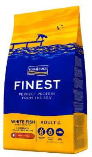 Fish4Dogs Finest Ocean White Adult Small Kibble 6kg Dry Food Grain-Free & Gluten-Free for Adult Small Breed Dogs with Fish