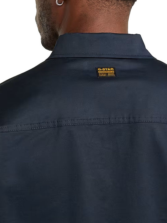 Langärmeliges Overshirt in Dunkelblau