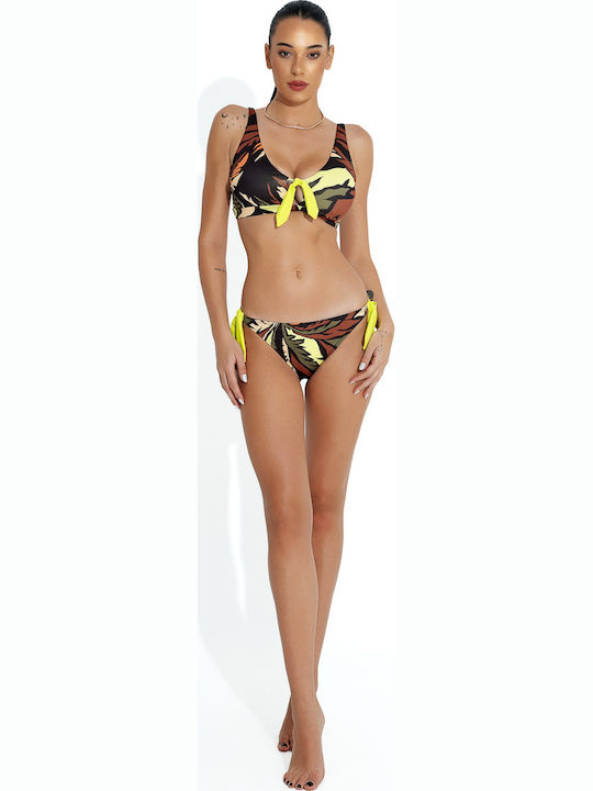 Bikini Slip with Laces Black