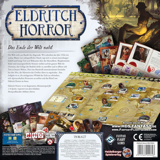 Настолна игра Eldritch Horror за 1-8 играчи 14+ години (GER) Asmodee
