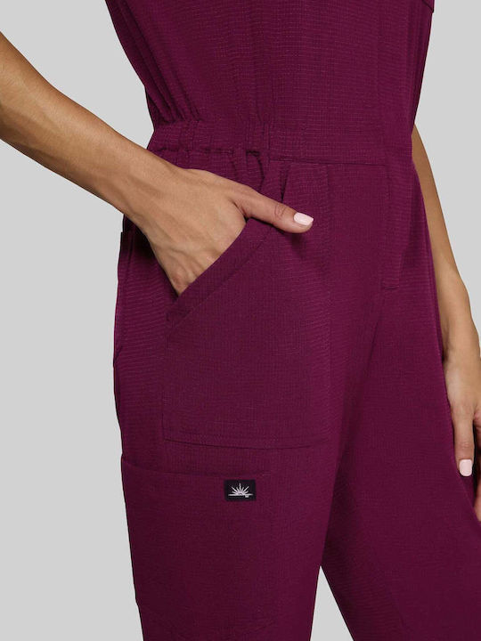 Women's One-piece Jumpsuit Wine Burgundy