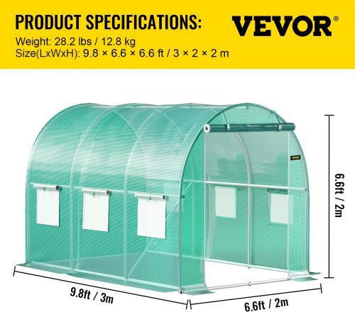 Vevor Θερμοκήπιο Τούνελ 34x2.13x2.13m