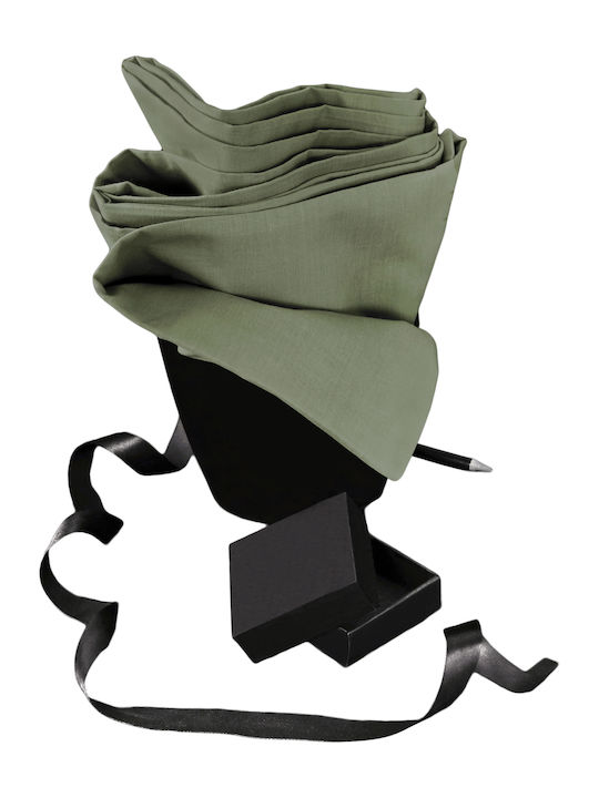 Melinen Sheet for Single Bed with Elastic 100x200+30cm. Urban Olive