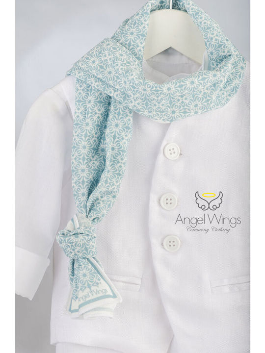 Angel Wings Baptism Suit for Boy Beige