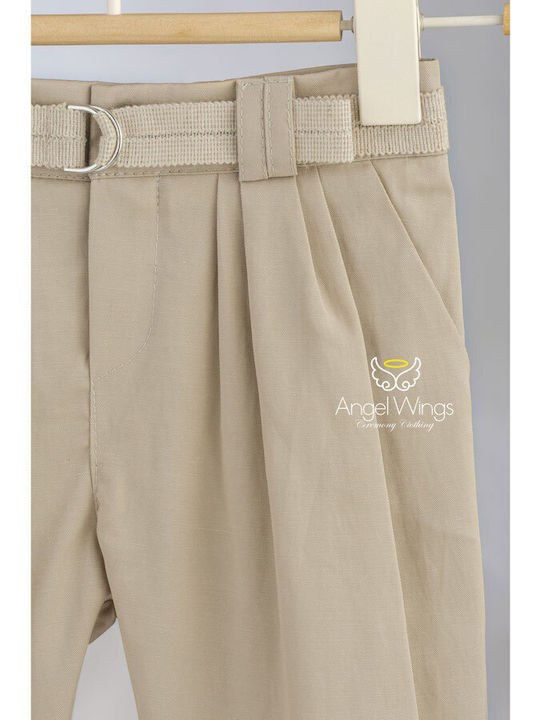 Angel Wings Taufkleidung für Jungen Beiger Anzug