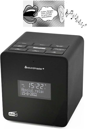 Soundmaster Tabletop Digital Clock with Alarm Clock Black UR109SW