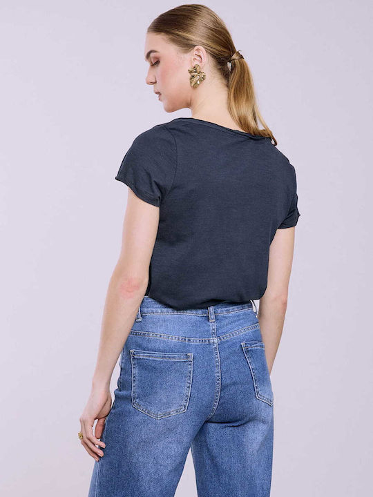 Celestino T-Shirt Kurzes Ärmel Locker Fit Dunkelblau
