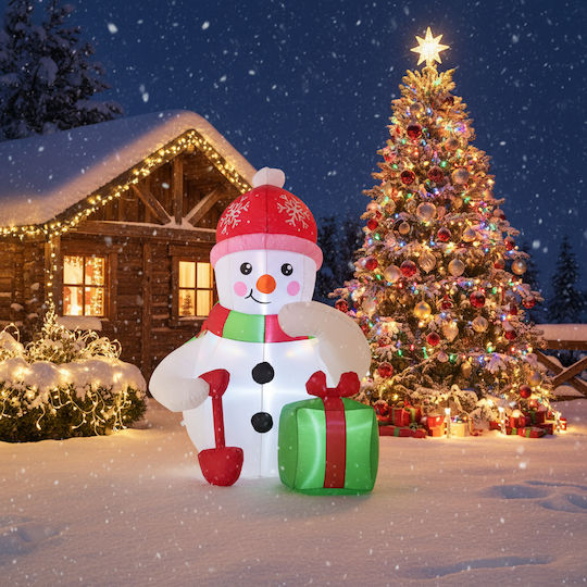 Inflatable Outdoor Snowman Led Lighting 180 Cm Integrated Compressor White
