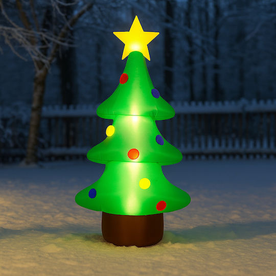 Outdoor Inflatable Christmas Tree Decoration Led Lighting Built-in Compressor 125 Cm Green