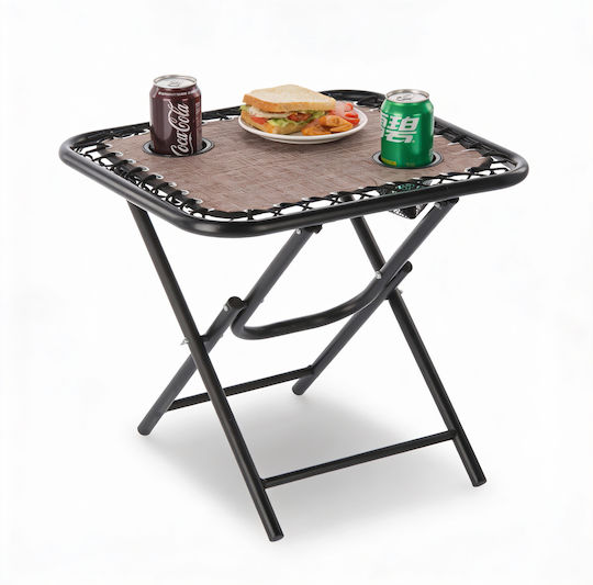 Table for Camping Folding 50x50x50cm Brown