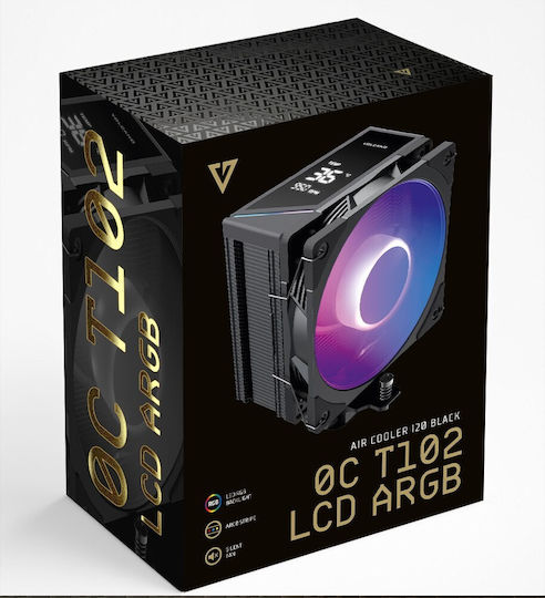 Modecom Volcano 0C T102 LCD CPU Cooler for Socket AM4/AM5/1200/1700 with ARGB Lighting