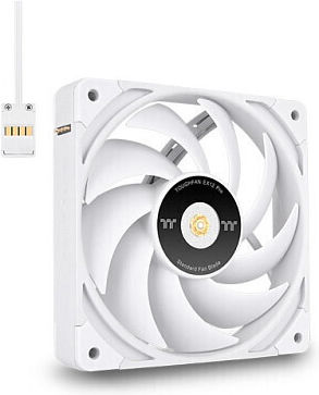 Thermaltake ToughFan EX12 Pro Reverse Blade Case Fans 120mm 500rpm 70.8cfm Without LEDs Connection 4-Pin Molex Pack of 3 White