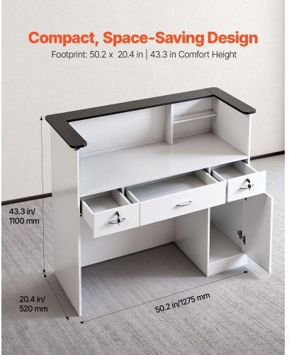 Vevor Professionelles Büroempfang P127,5xB52xH110cm