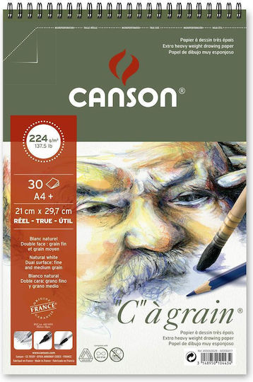 Μπλοκ Canson Σπιραλ Σχεδίου Ca Grain A4+ 224gr 30φ