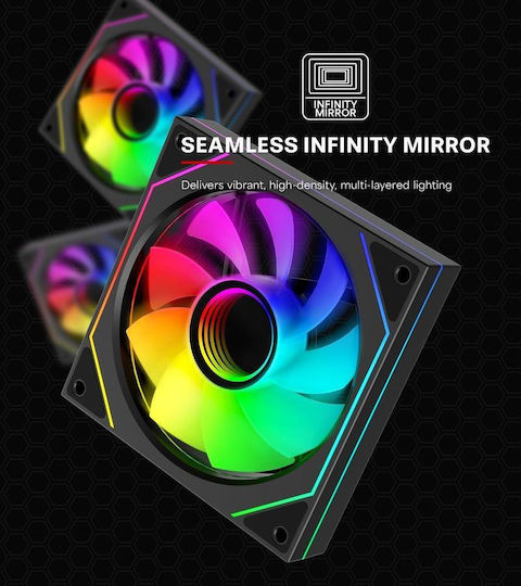 Xilence XF078 Reverse Blade Case Fan 120mm (1800rpm / 52cfm) with ARGB Lighting and 3-Pin / 4-Pin PWM Connection