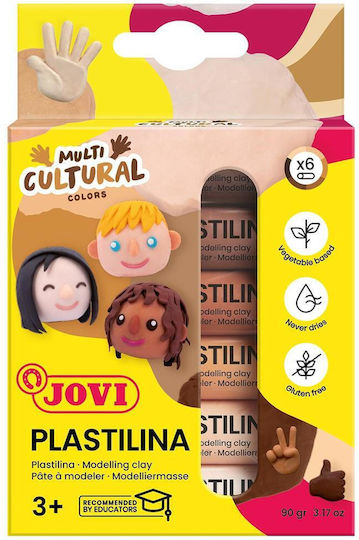 Jovi Multi Cultural Plasticine for 3+ Years, 6 Can