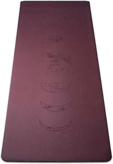 Στρώμα Γιόγκα Pro Yoga Mat Celestial Moon Burgundy 183cm Ιμάντα Μεταφοράς