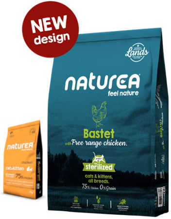 Naturea Bastet Суха Храна без Зърнени за Кастрирани Котки с Пилешко 5.5кг
