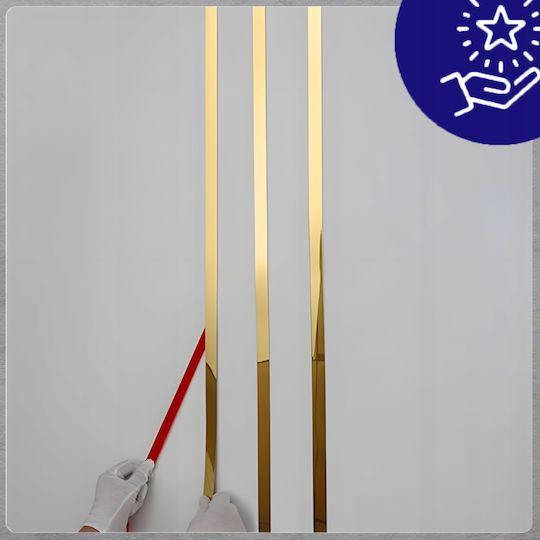 Self-adhesive Decorative Tape Interior Zola Length 10 M Width 2 Cm Flexible Pvc Gold
