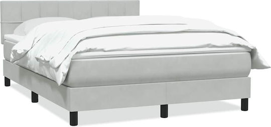Κρεβάτι Υπέρδιπλο με Στρώμα 160x210cm Ανοιχτό Γκρι Κρεβάτι Υπέρδιπλο με Στρώμα 160x210cm Ανοιχτό Γκρι