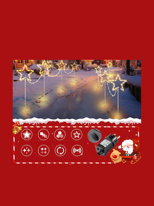 Stele Decorative De Crăciun Impermeabile Cu Lumină LED Din Plastic 30x30cm 4 Bucăți