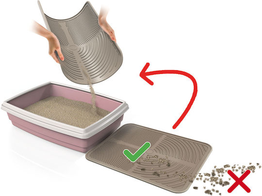 Anti-dirt Mat Litter Tray 41.5x32cm Light Pink