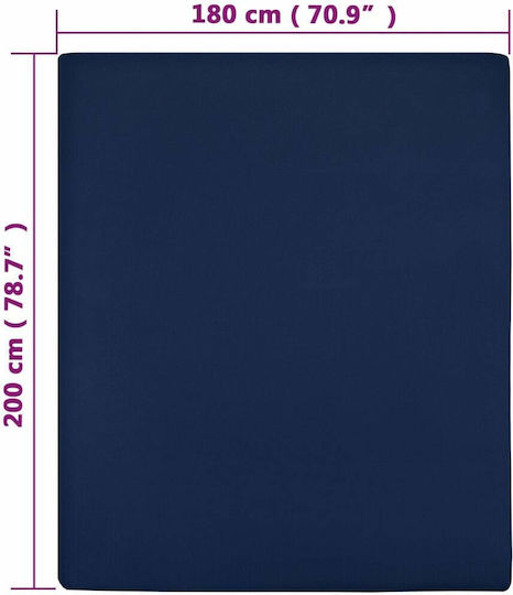 vidaXL Sheet Sets King Size with Elastic 180x200cm. Blue 2pcs
