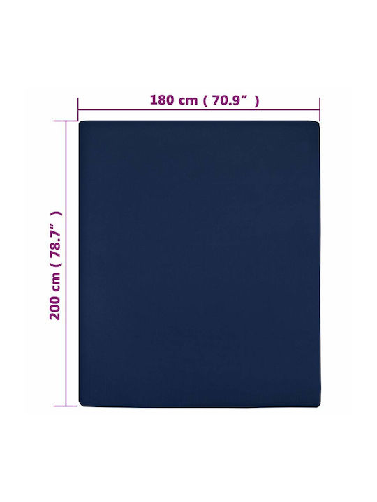 vidaXL Sheet Sets King Size with Elastic 180x200cm. Blue 2pcs