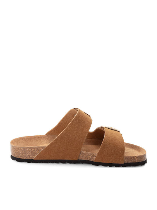 Damen Flache Sandalen Braun